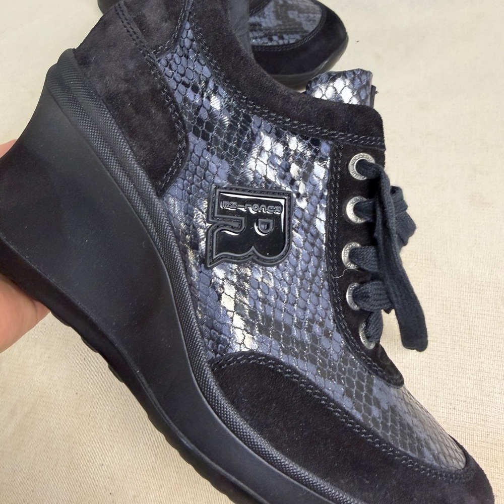 RUCOLINE Wedge Sneakers EU40 Black Logo  New In The Box